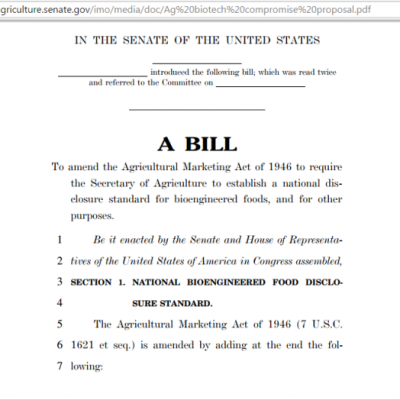 Senate Passes GMO Labeling Bill Undermining Vermont’s Law and Consumers’ Right-to-Know