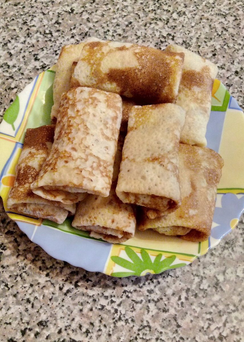 Домашние блинчики с мясом