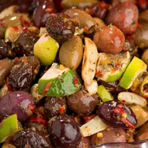 Roasted Garlic Lime Olive Mix with Chopped Peppers Roasted Garlic Lime Olive Mix with Chopped Peppers