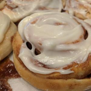 Fresh Baked Cinnamon Roll with Cream Cheese Frosting. Multiple product options available: 11