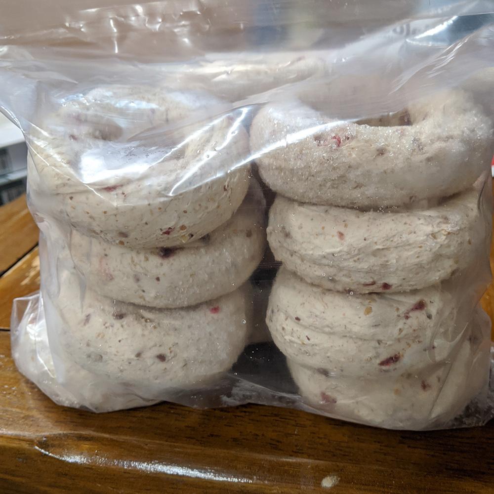 1 Dozen Frozen Dough Cranberry Bagels 100 Natural Family