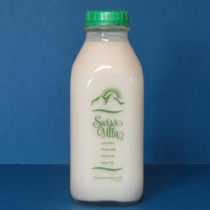 Swiss Villa Raw Cow Milk Glass Bottle Quart