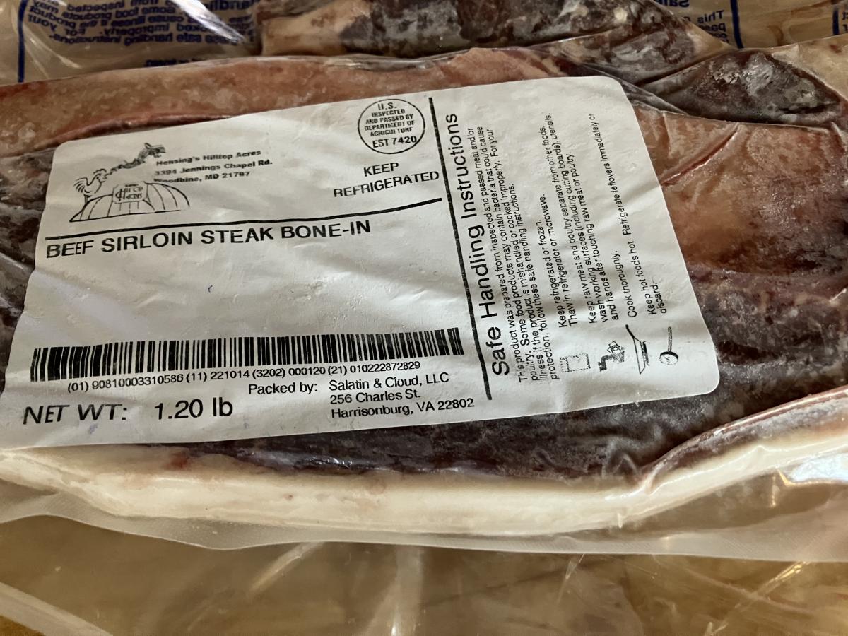 Beef bone in sirloin steak