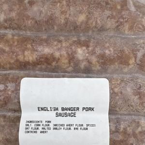 English Banger pork sausage